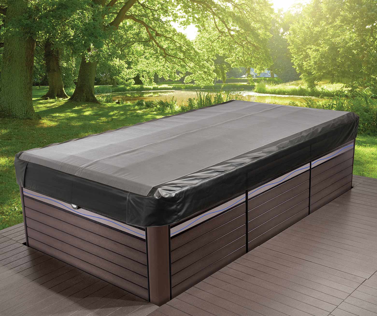 axis cover system on an h2x swim spa